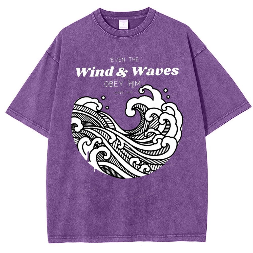 Wind And Waves Snowflake Vintage Washed T-Shirt