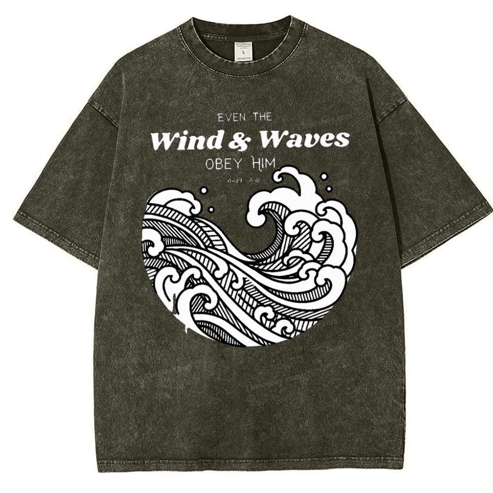 Wind And Waves Snowflake Vintage Washed T-Shirt