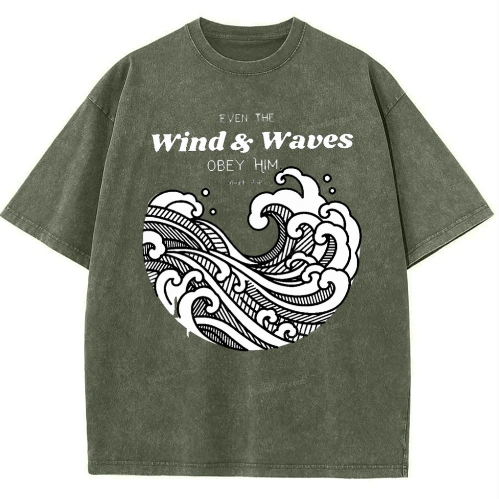 Wind And Waves Snowflake Vintage Washed T-Shirt