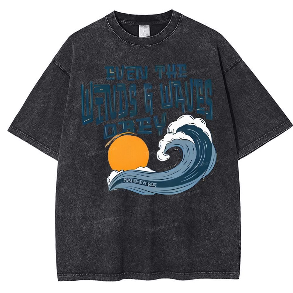 Even The Wind And Waves Snowflake Vintage Washed T-Shirt