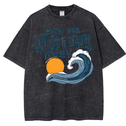 Even The Wind And Waves Snowflake Vintage Washed T-Shirt