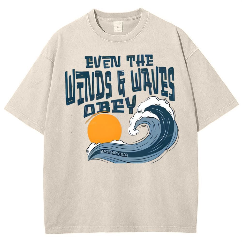 Even The Wind And Waves Snowflake Vintage Washed T-Shirt