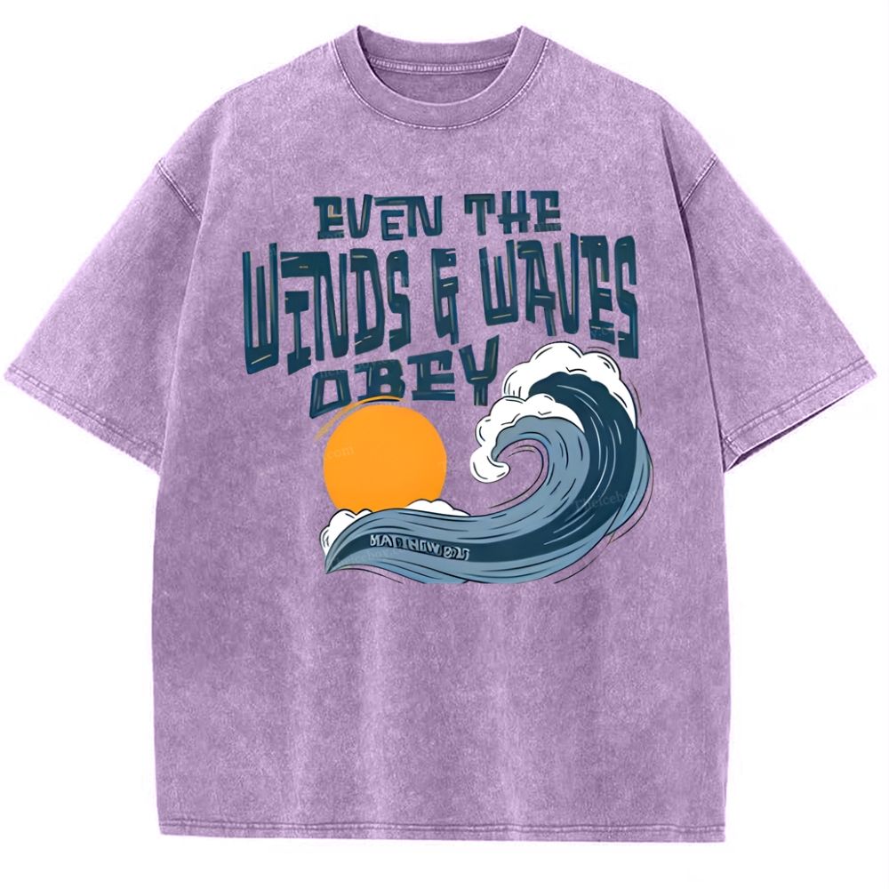 Even The Wind And Waves Snowflake Vintage Washed T-Shirt