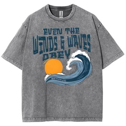 Even The Wind And Waves Snowflake Vintage Washed T-Shirt