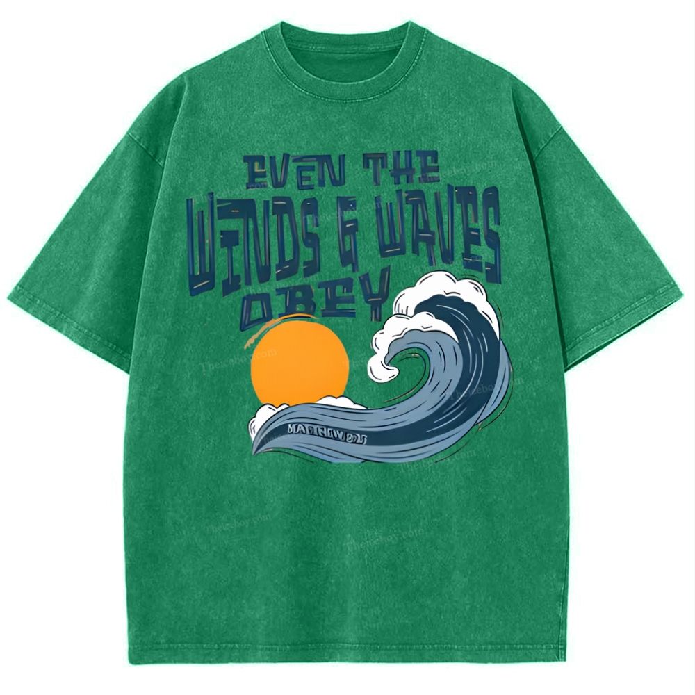 Even The Wind And Waves Snowflake Vintage Washed T-Shirt