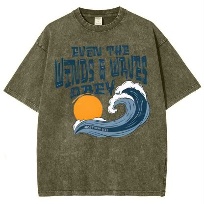 Even The Wind And Waves Snowflake Vintage Washed T-Shirt
