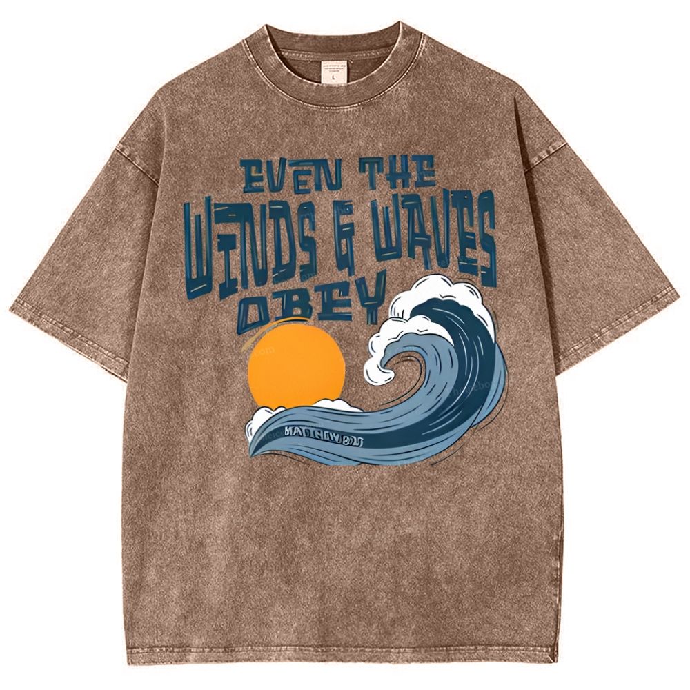 Even The Wind And Waves Snowflake Vintage Washed T-Shirt