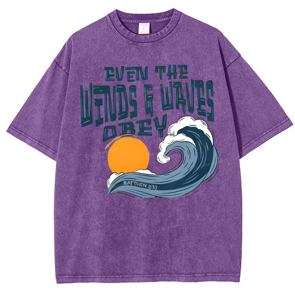 Even The Wind And Waves Snowflake Vintage Washed T-Shirt