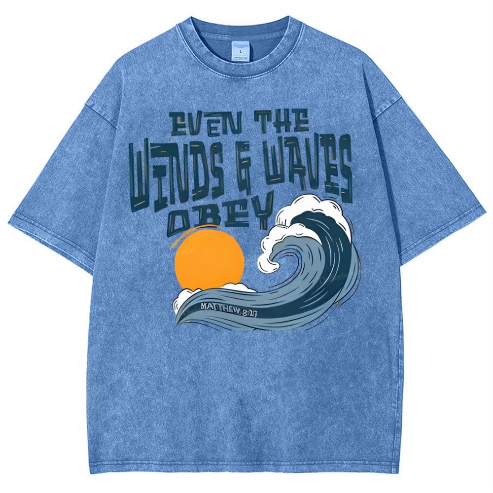 Even The Wind And Waves Snowflake Vintage Washed T-Shirt