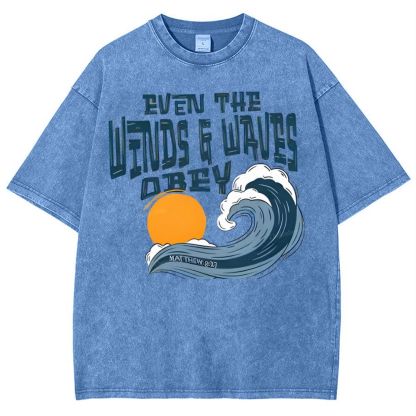 Even The Wind And Waves Snowflake Vintage Washed T-Shirt