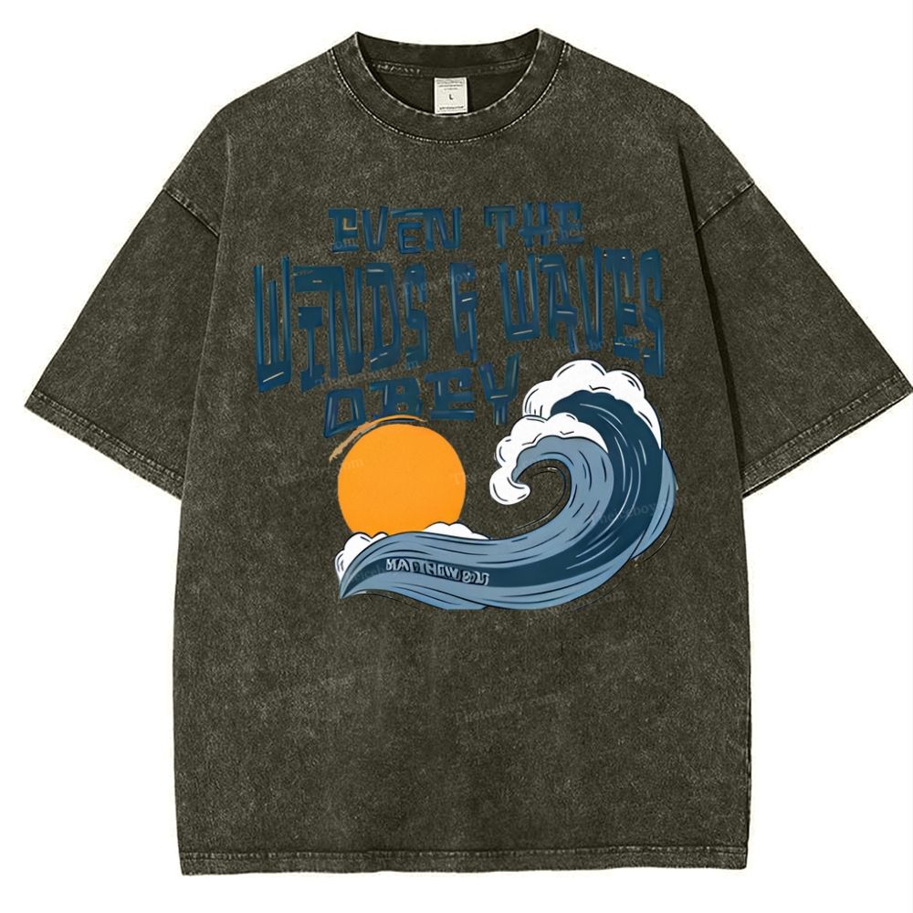 Even The Wind And Waves Snowflake Vintage Washed T-Shirt