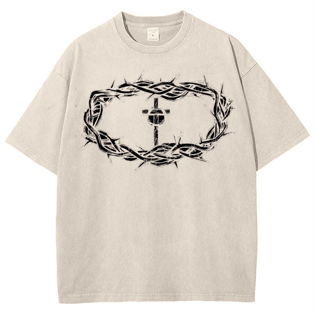 Crown Of Thorns Snowflake Vintage Washed T-Shirt