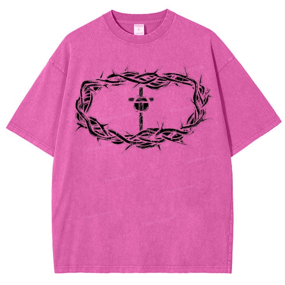 Crown Of Thorns Snowflake Vintage Washed T-Shirt