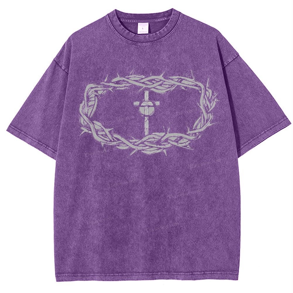 Crown Of Thorns Snowflake Vintage Washed T-Shirt