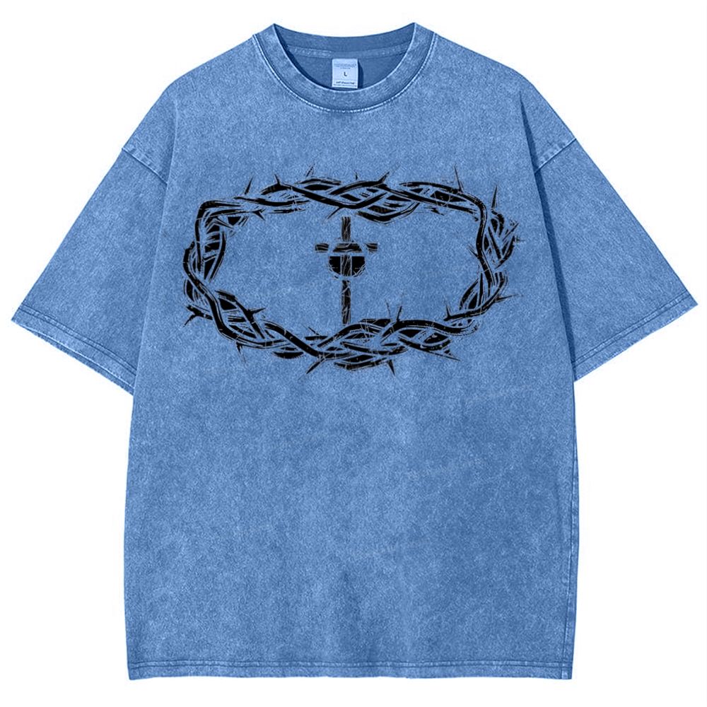 Crown Of Thorns Snowflake Vintage Washed T-Shirt