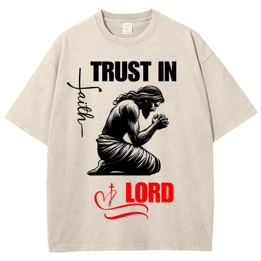 Trust In Lord Snowflake Vintage Washed T-Shirt