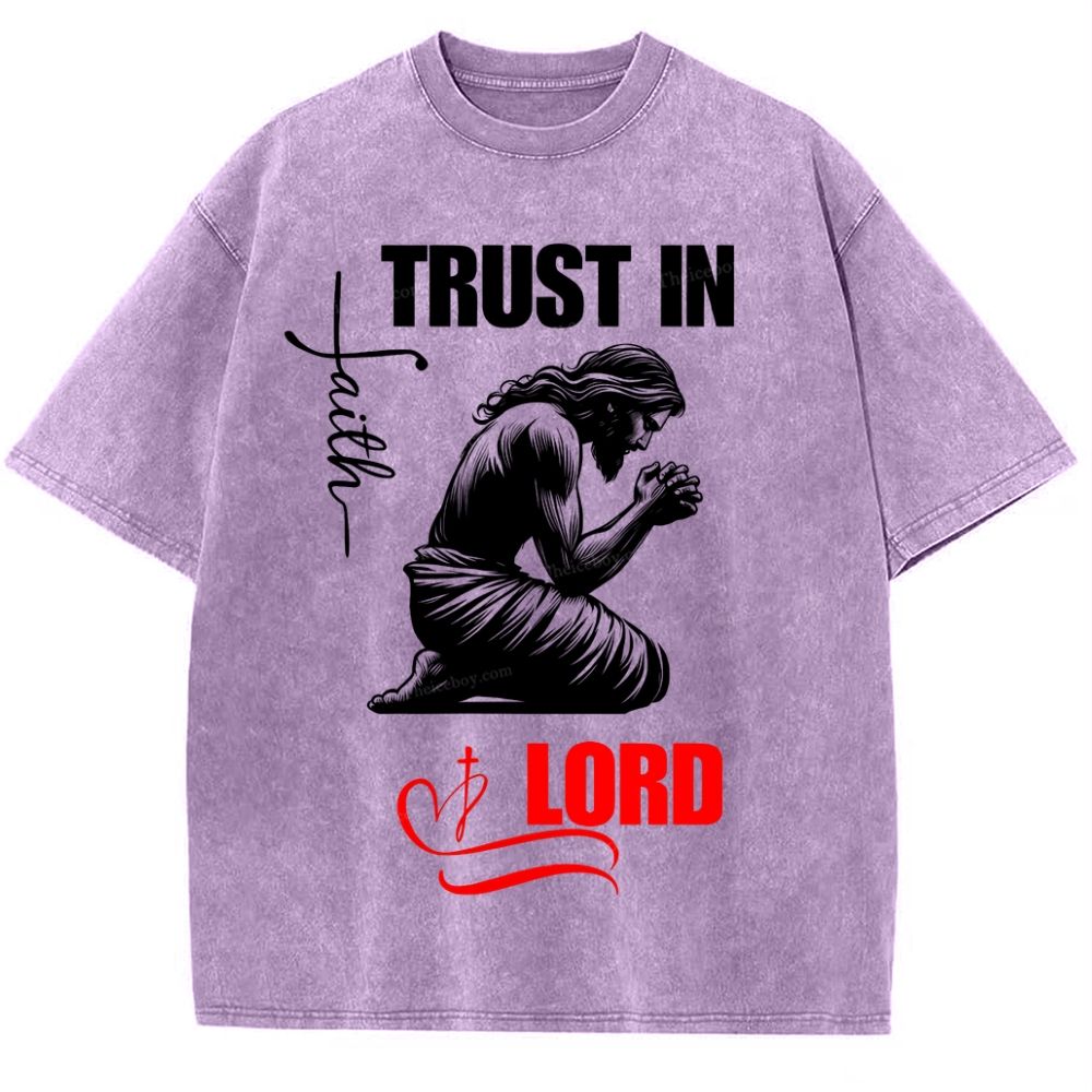 Trust In Lord Snowflake Vintage Washed T-Shirt