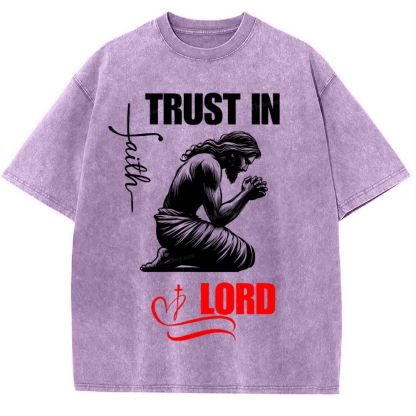 Trust In Lord Snowflake Vintage Washed T-Shirt
