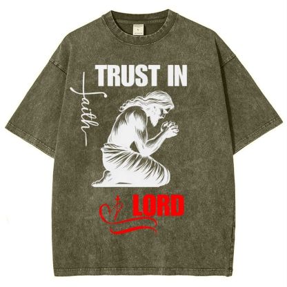 Trust In Lord Snowflake Vintage Washed T-Shirt
