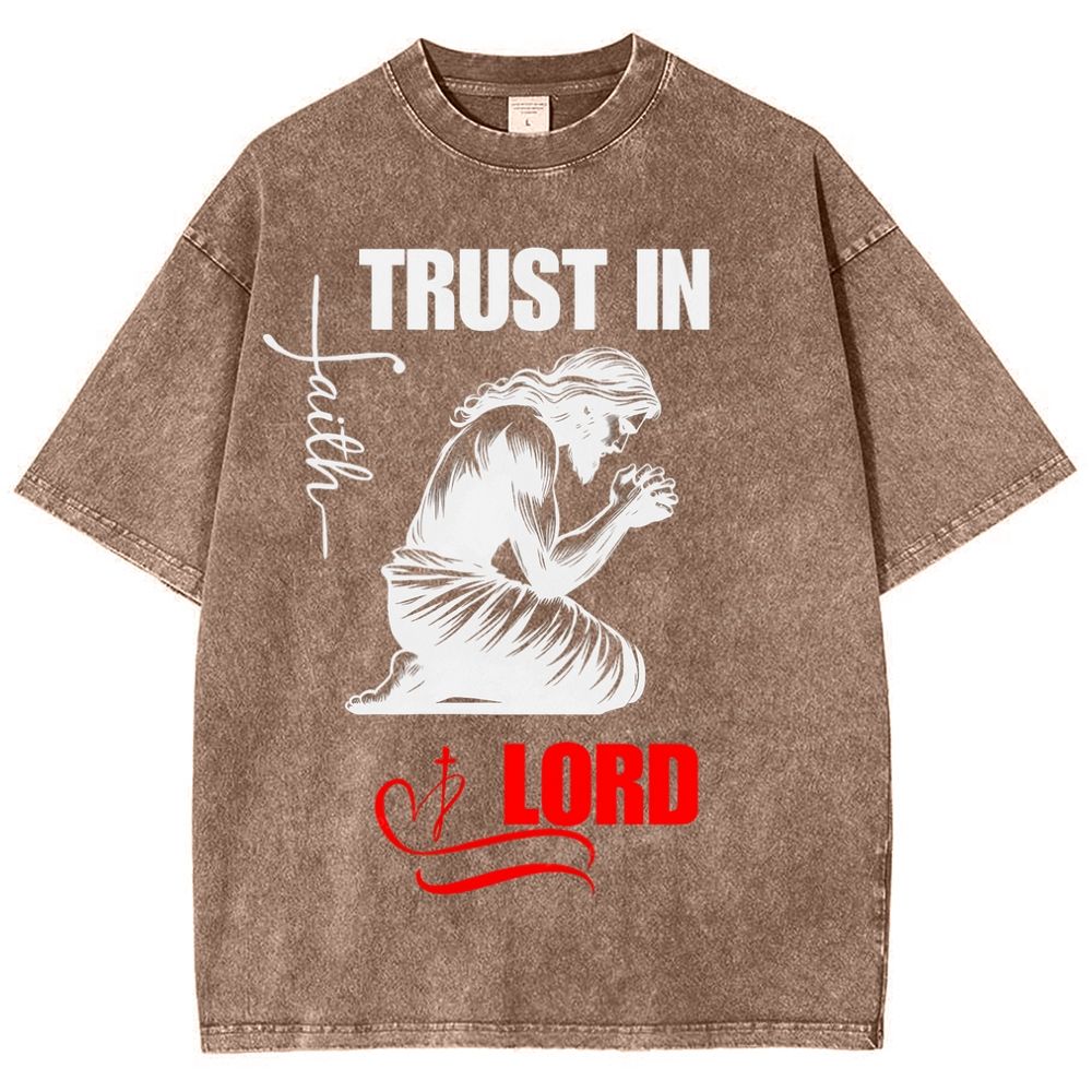Trust In Lord Snowflake Vintage Washed T-Shirt