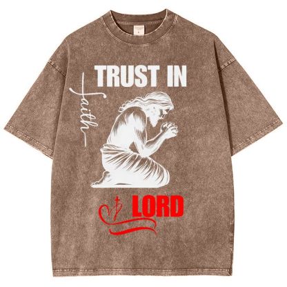 Trust In Lord Snowflake Vintage Washed T-Shirt