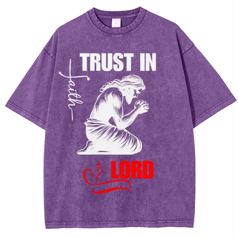 Trust In Lord Snowflake Vintage Washed T-Shirt