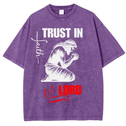 Trust In Lord Snowflake Vintage Washed T-Shirt