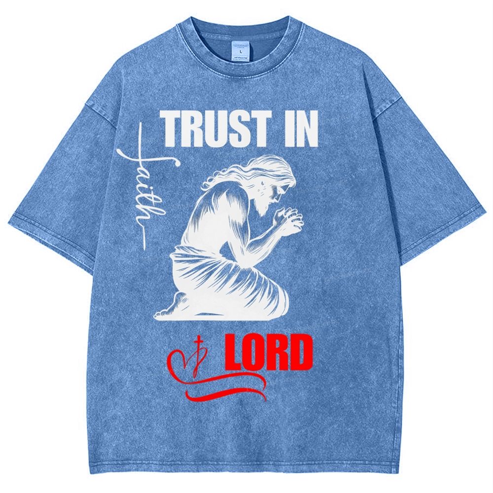 Trust In Lord Snowflake Vintage Washed T-Shirt