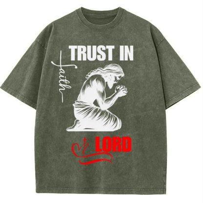 Trust In Lord Snowflake Vintage Washed T-Shirt