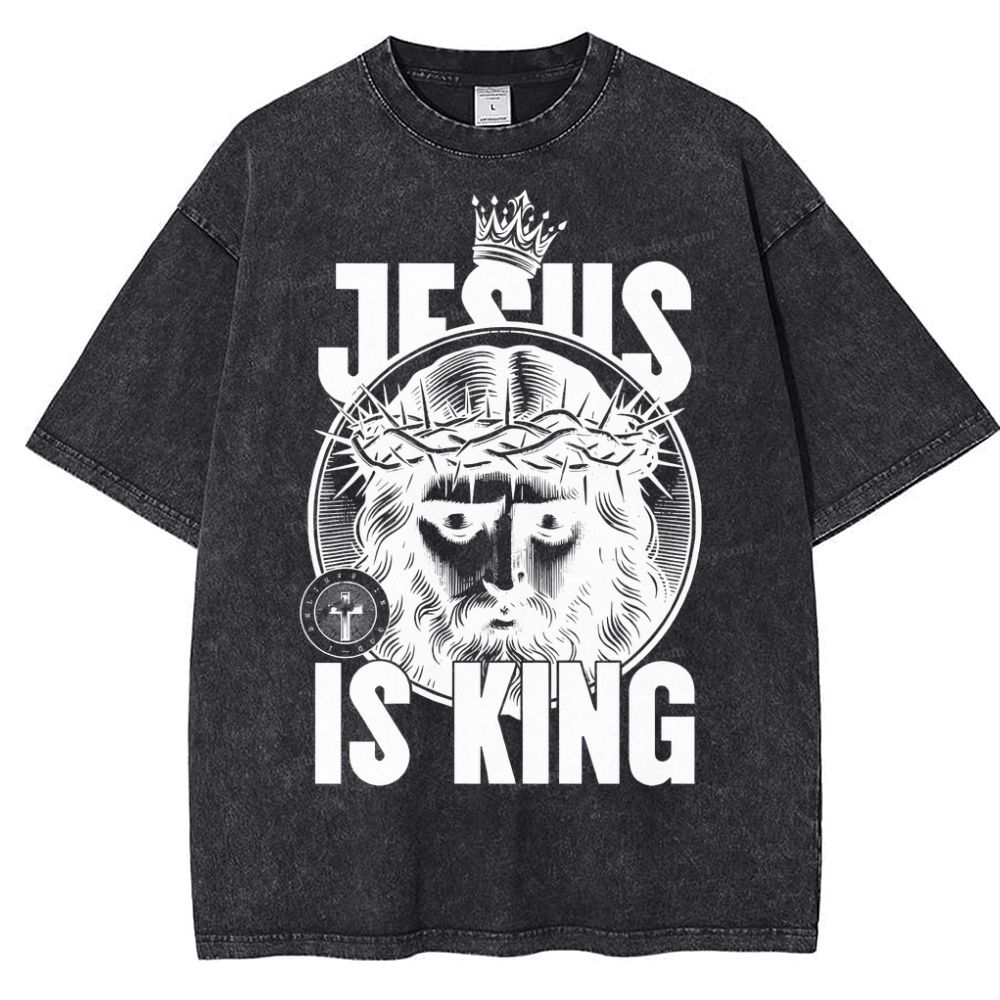 Jesus Is King Snowflake Vintage Washed T-Shirt