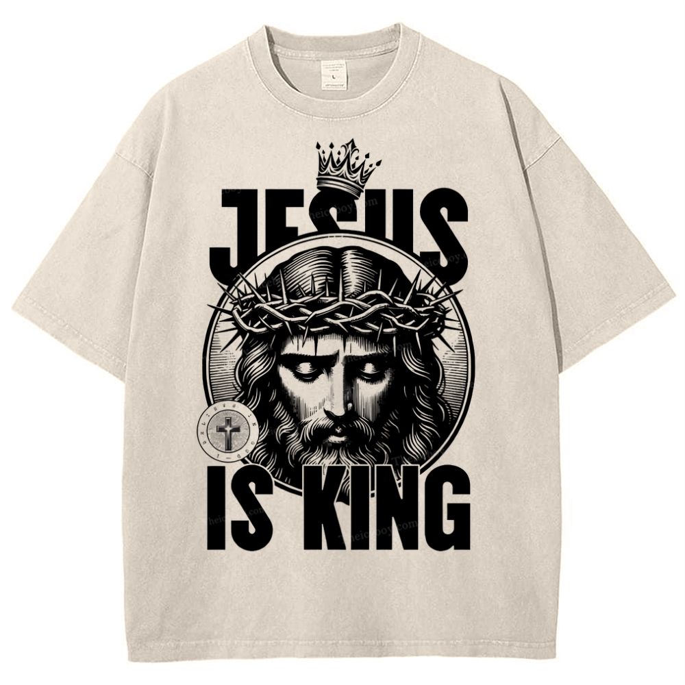 Jesus Is King Snowflake Vintage Washed T-Shirt
