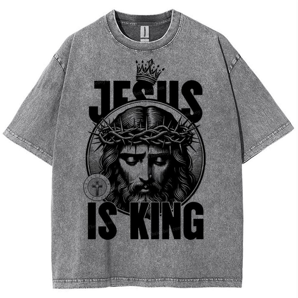 Jesus Is King Snowflake Vintage Washed T-Shirt