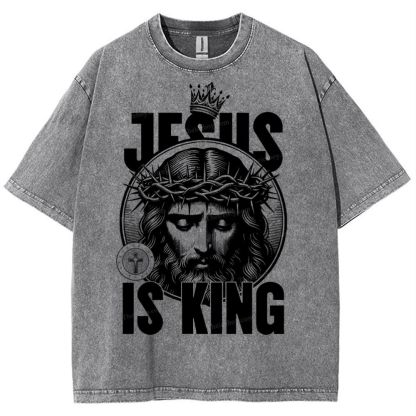 Jesus Is King Snowflake Vintage Washed T-Shirt