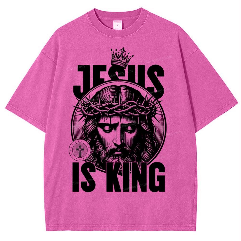 Jesus Is King Snowflake Vintage Washed T-Shirt