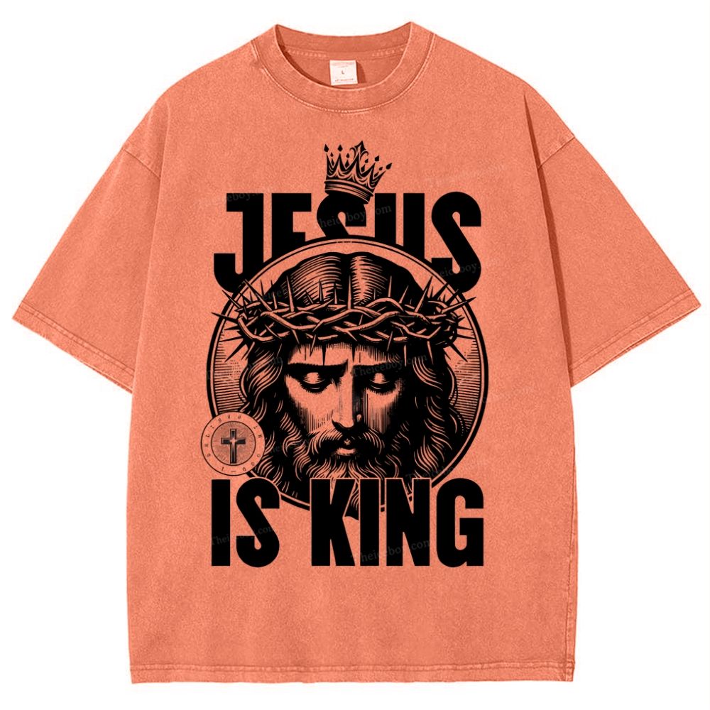 Jesus Is King Snowflake Vintage Washed T-Shirt