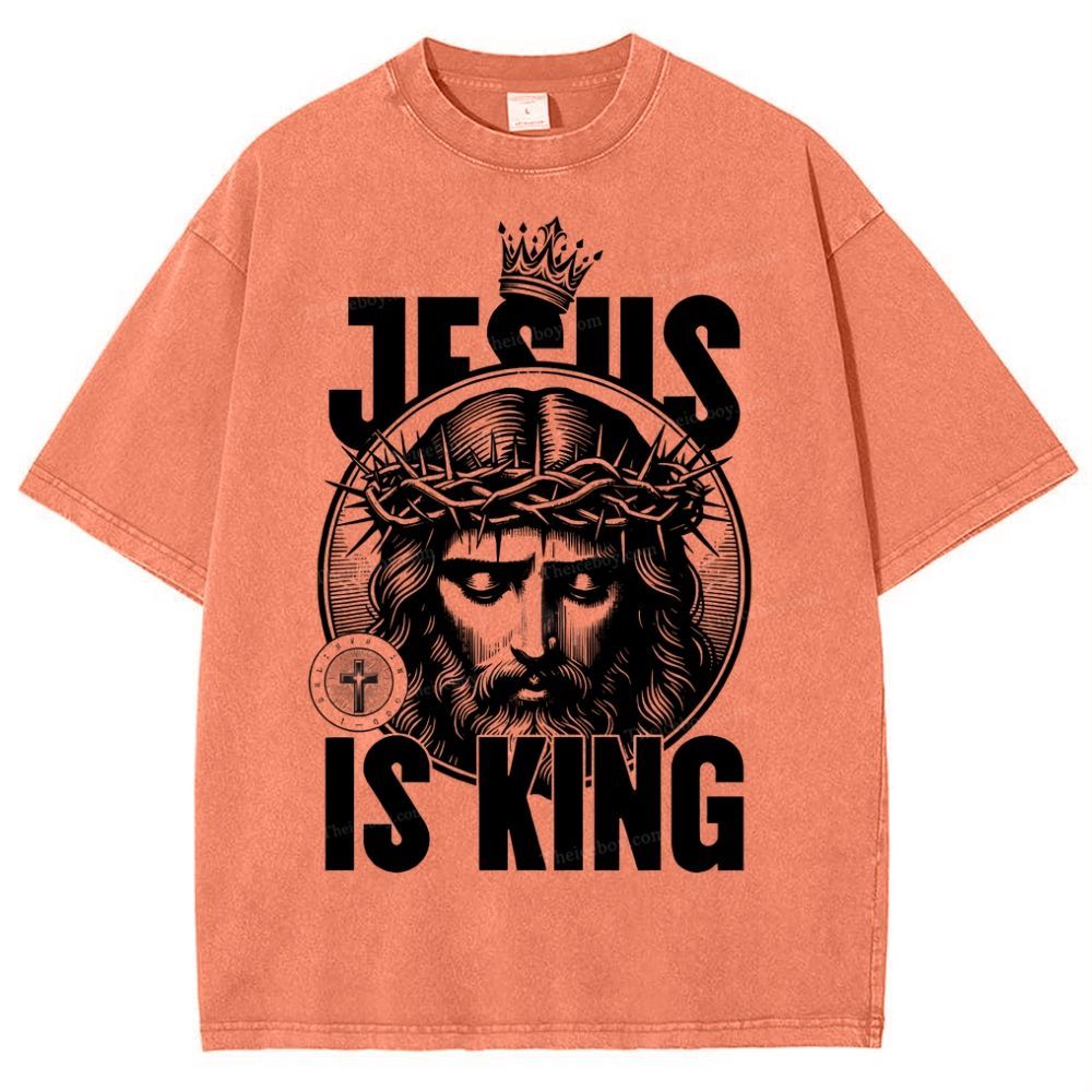 Jesus Is King Snowflake Vintage Washed T-Shirt
