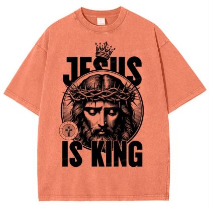 Jesus Is King Snowflake Vintage Washed T-Shirt