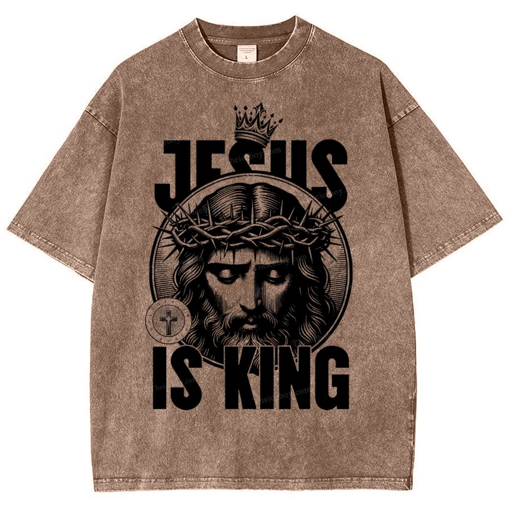 Jesus Is King Snowflake Vintage Washed T-Shirt