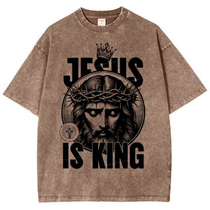 Jesus Is King Snowflake Vintage Washed T-Shirt