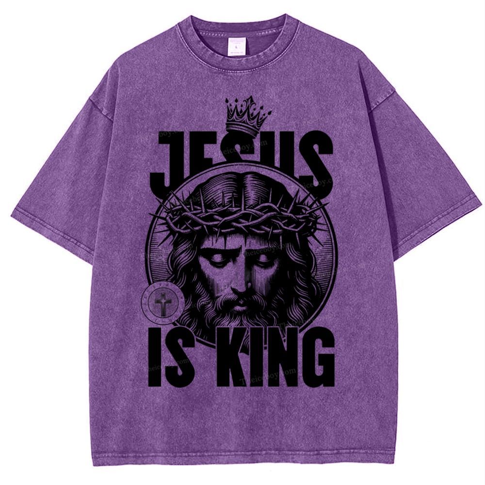 Jesus Is King Snowflake Vintage Washed T-Shirt