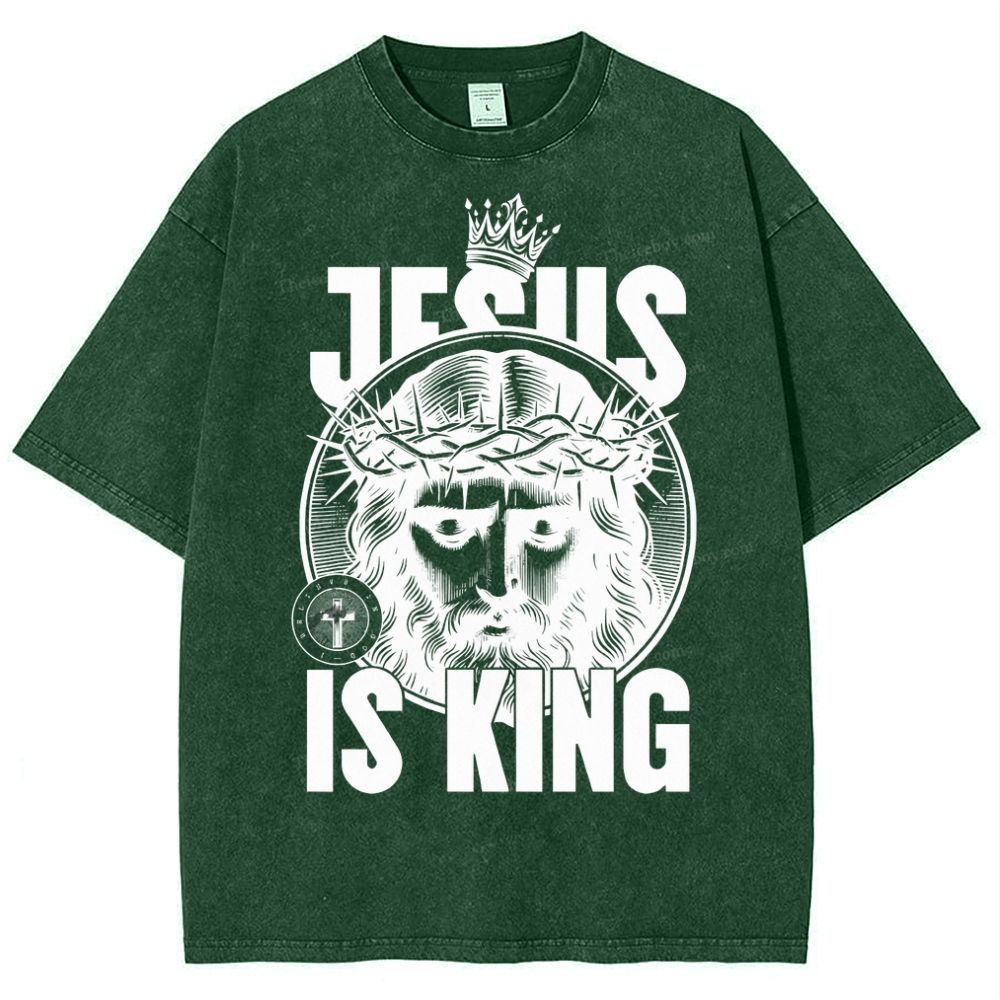 Jesus Is King Snowflake Vintage Washed T-Shirt
