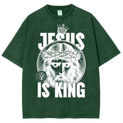 Jesus Is King Snowflake Vintage Washed T-Shirt