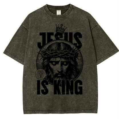 Jesus Is King Snowflake Vintage Washed T-Shirt