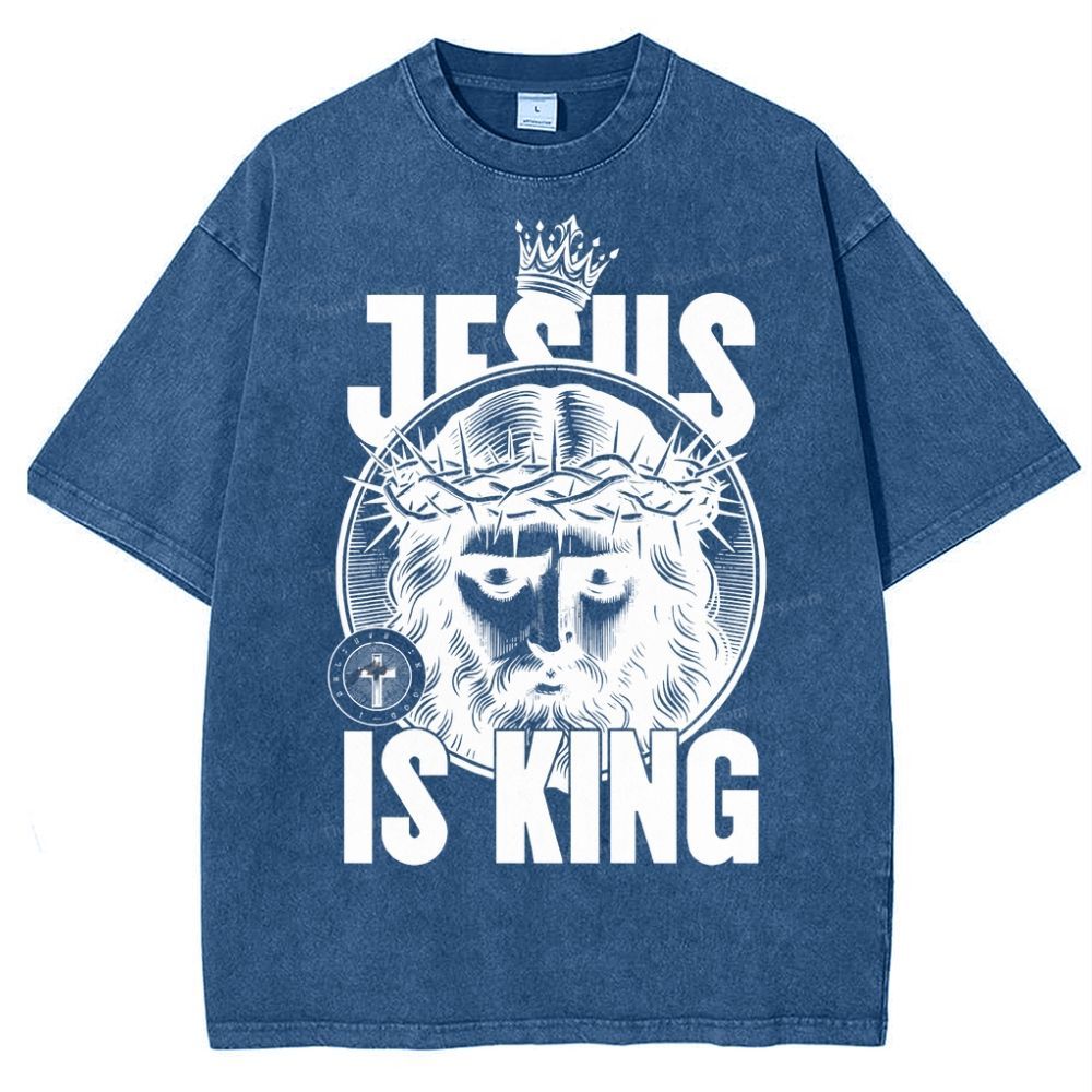Jesus Is King Snowflake Vintage Washed T-Shirt