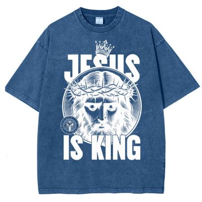 Jesus Is King Snowflake Vintage Washed T-Shirt