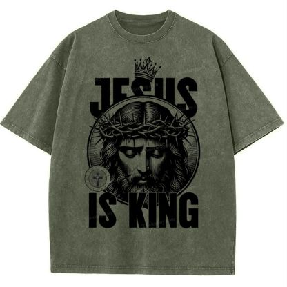 Jesus Is King Snowflake Vintage Washed T-Shirt