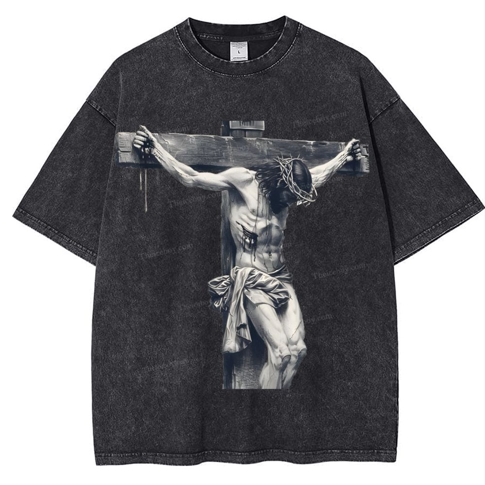 "Way of the Cross" Snowflake Vintage Washed T-Shirt