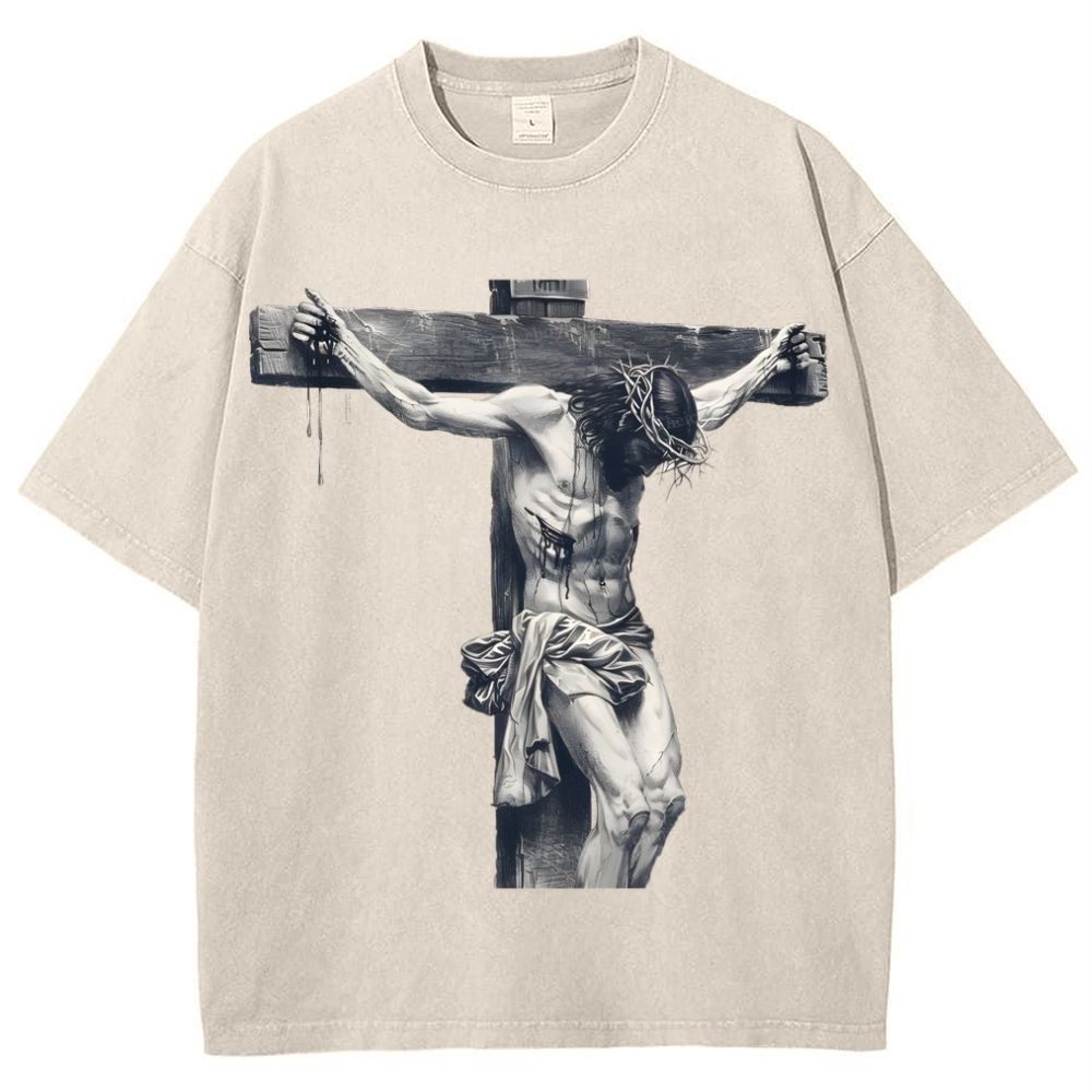 "Way of the Cross" Snowflake Vintage Washed T-Shirt