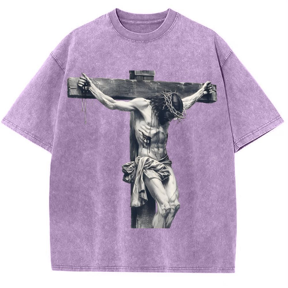"Way of the Cross" Snowflake Vintage Washed T-Shirt