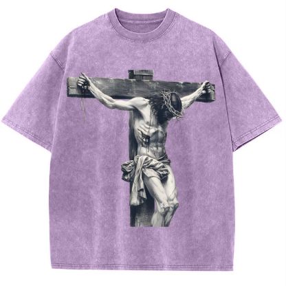 "Way of the Cross" Snowflake Vintage Washed T-Shirt